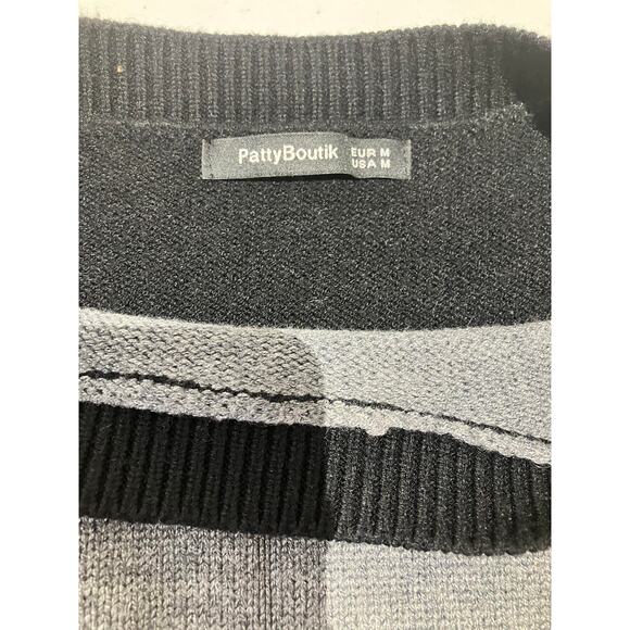Patty Boutik Colorblock Women's Crewneck Sweater - Size M - Black & Gray - Picture 3 of 8